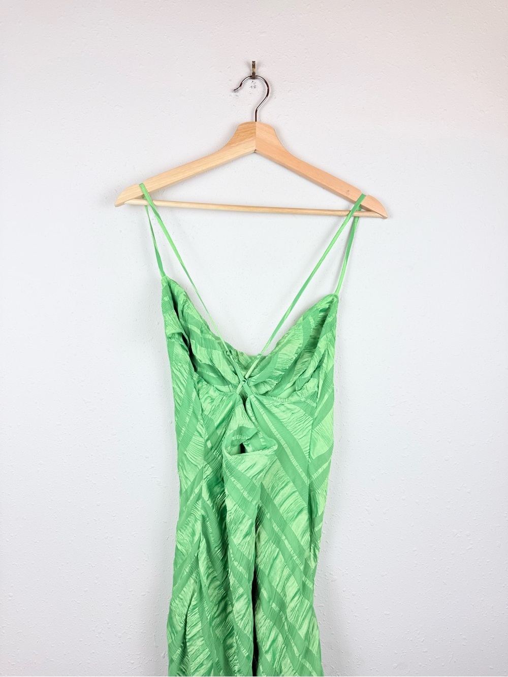 Topshop Green Sheer Check Cowl Neck Maxi Dress Size 8 NWT - Picture 7 of 11